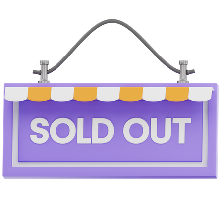 Sold Out Board  3D Icon