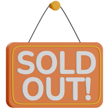 Sold Out Sign  3D Icon