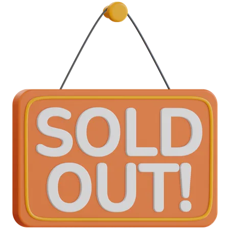 Sold Out Sign  3D Icon