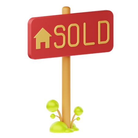 Sold Sign  3D Icon