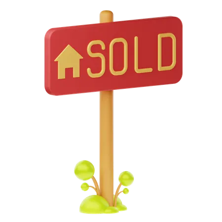 Sold Sign  3D Icon