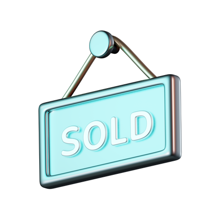 Sold Sign  3D Icon