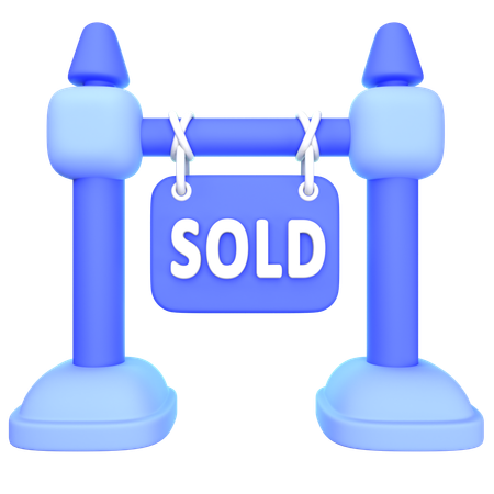 Sold Sign Board  3D Icon