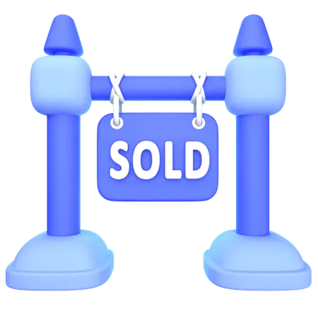 Sold Sign Board  3D Icon