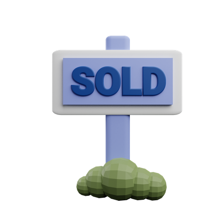 Sold Sign Board  3D Icon