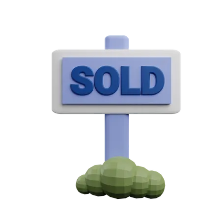 Sold Sign Board  3D Icon