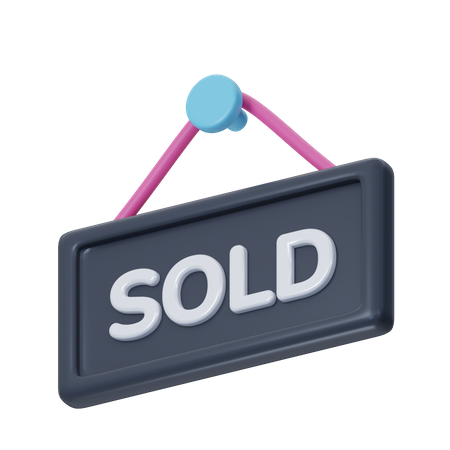 Sold Sign Board  3D Icon