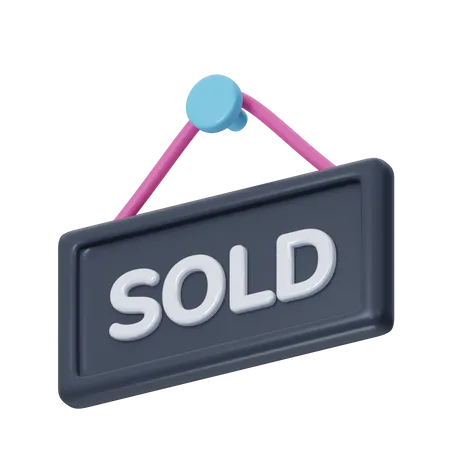 Sold Sign Board  3D Icon