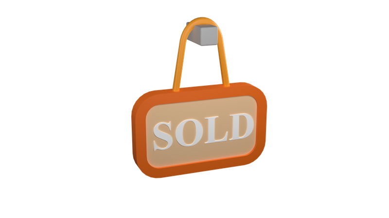 Sold Sign Board  3D Icon