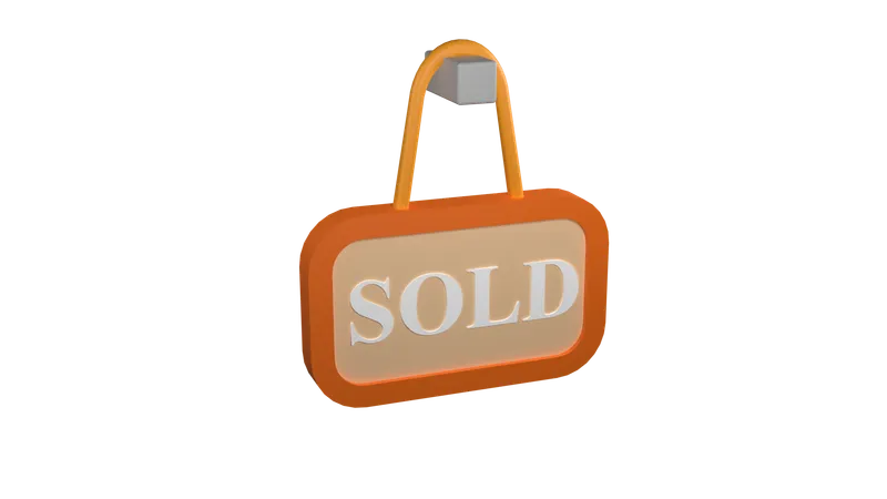 Sold Sign Board  3D Icon