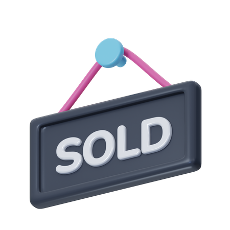 Sold Sign Board  3D Icon