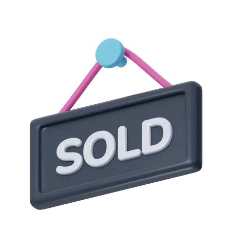 Sold Sign Board 3D Icon