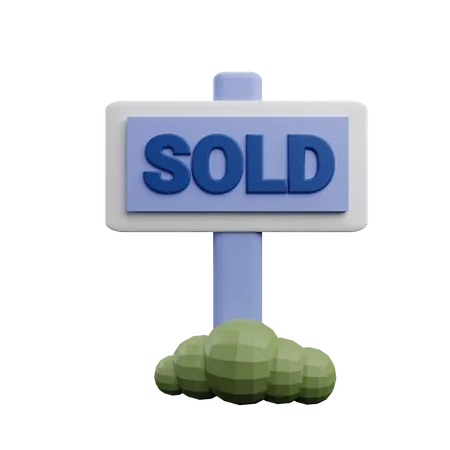 Sold Sign Board 3D Icon