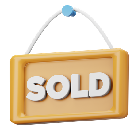 Sold Signboard  3D Icon