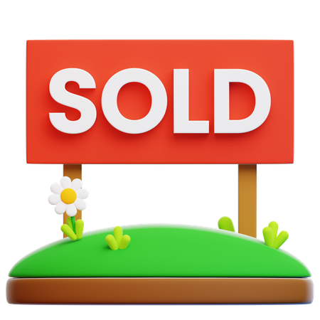 Sold Signboard  3D Icon