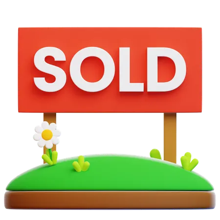 Sold Signboard  3D Icon