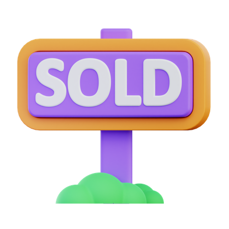 Sold Signboard  3D Icon