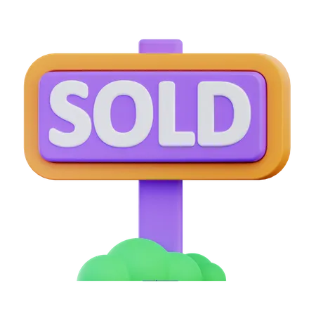 Sold Signboard  3D Icon