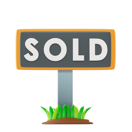 Sold Signboard  3D Icon