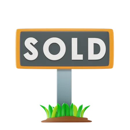 Sold Signboard  3D Icon