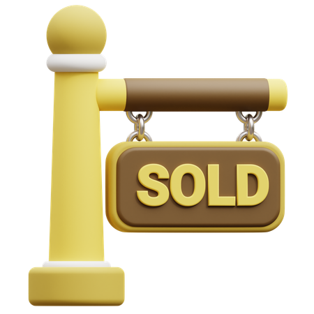 Sold Signboard  3D Icon