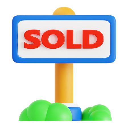 Sold Signboard 3D Icon