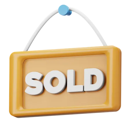 Sold Signboard  3D Icon