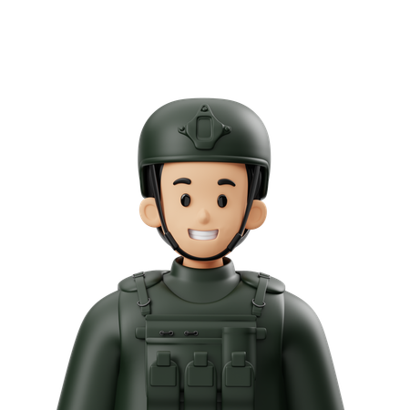 Avatar de soldado  3D Icon