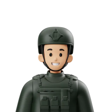 Avatar de soldado  3D Icon