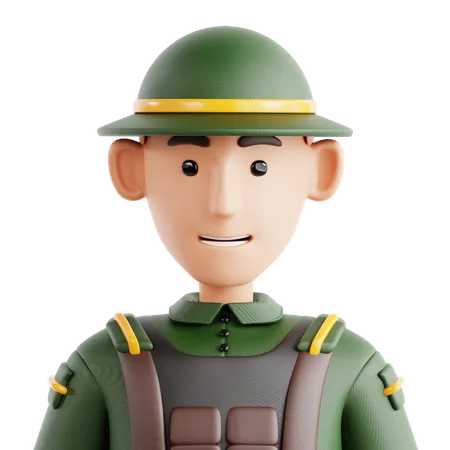 Avatar de soldado  3D Icon