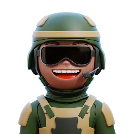 Avatar de soldado  3D Icon