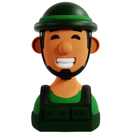 Icono de avatar de soldado  3D Icon