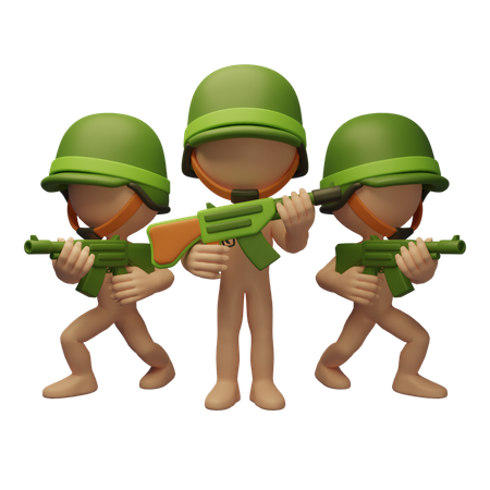 Exército de soldados  3D Icon