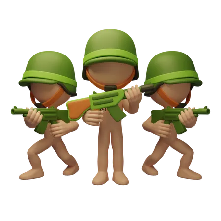 Exército de soldados  3D Icon