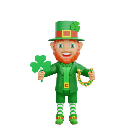 Celebración del día de San Patricio del soldado irlandés con clavo  3D Illustration