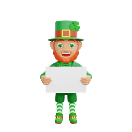 Soldado irlandés de pie con tablero en blanco  3D Illustration