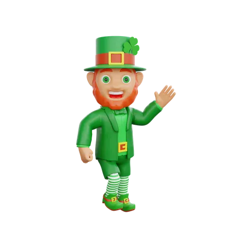 Soldado irlandés está bailando  3D Illustration