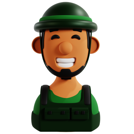 Icône d'avatar de soldat  3D Icon