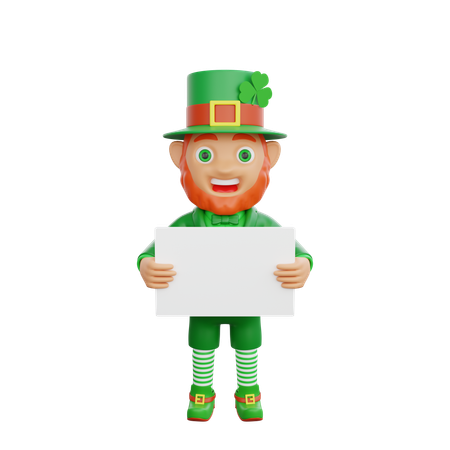 Soldat irlandais debout avec tableau blanc  3D Icon