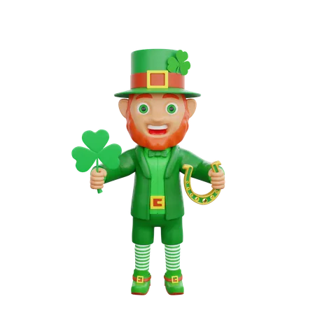 Célébration de la Saint-Patrick du soldat irlandais avec clou de girofle  3D Illustration