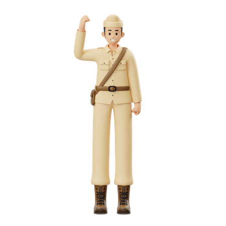 Soldaten machen Mut  3D Illustration