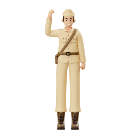 Soldaten machen Mut  3D Illustration