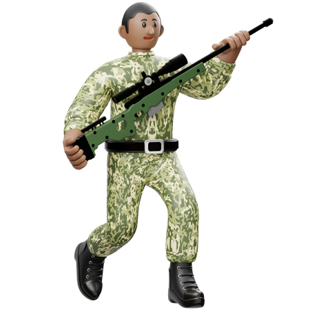 Soldats tenant une arme à feu  3D Icon