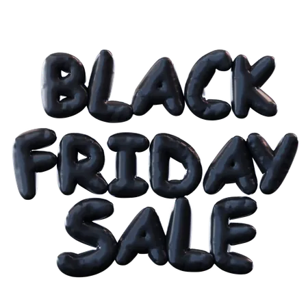 Texte de ballon de vente du Black Friday  3D Icon