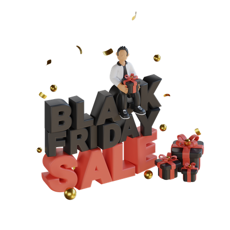 Ventes du vendredi noir  3D Illustration