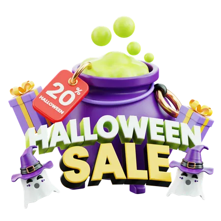 Pourcentage de vente d'Halloween  3D Icon