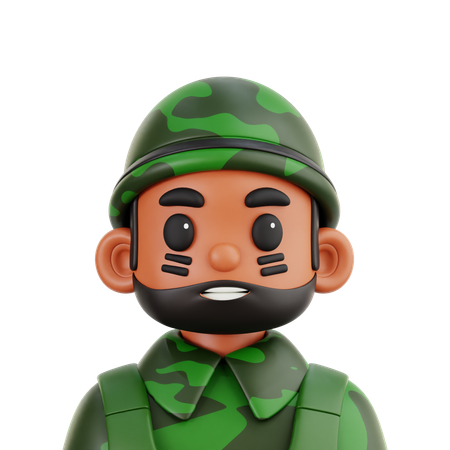군인  3D Icon
