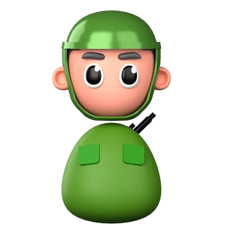 3 D Soldier Army Avatar For Jobs Design 3D Icon