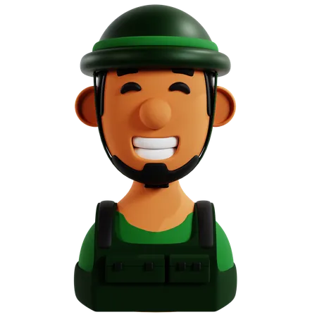 Soldier Avatar Icon  3D Icon