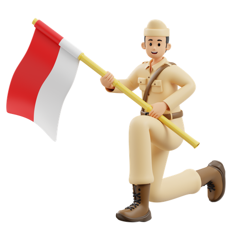 Soldier Carrying Sharp Bamboo  3D Icon